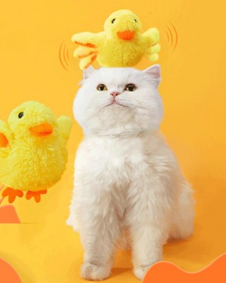 Electric Duck Plush Toy 3 Modes Type-c Charging Cat Funny Bite-resistant Sounding Toy Cat Accessories