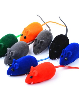 Colorful Plush Mouse Bite Resistant Molar Funny Interactive Chewing Toy False Mouse Pet Training Supplies
